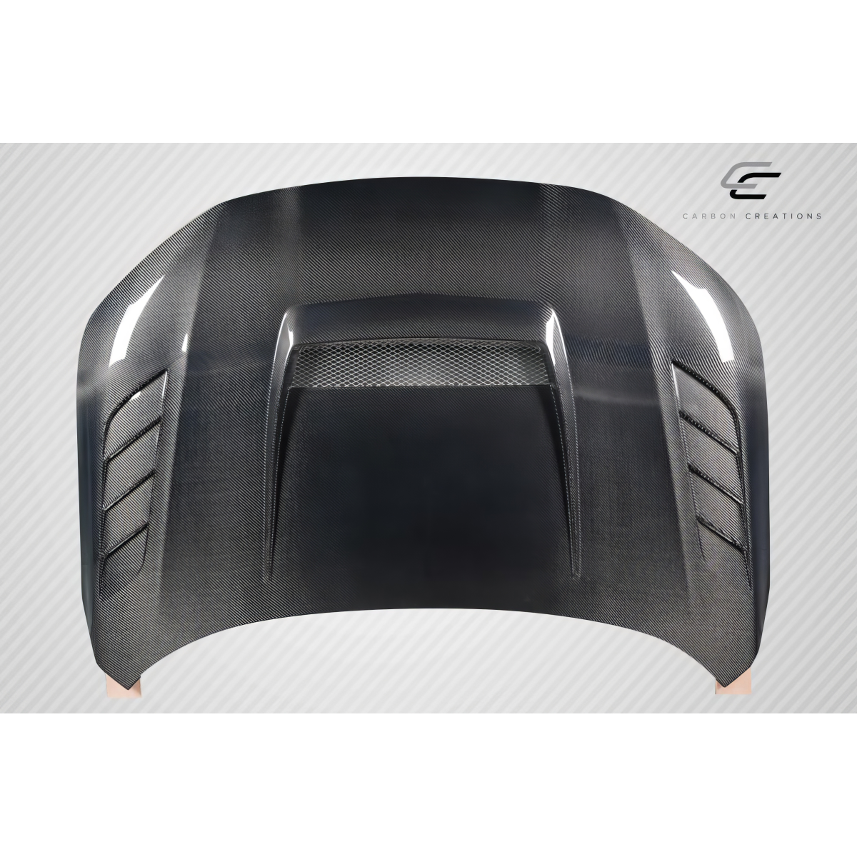 Modify your Honda Civic 2022 with our Exterior/Hoods - Front top view of the carbon fiber hood