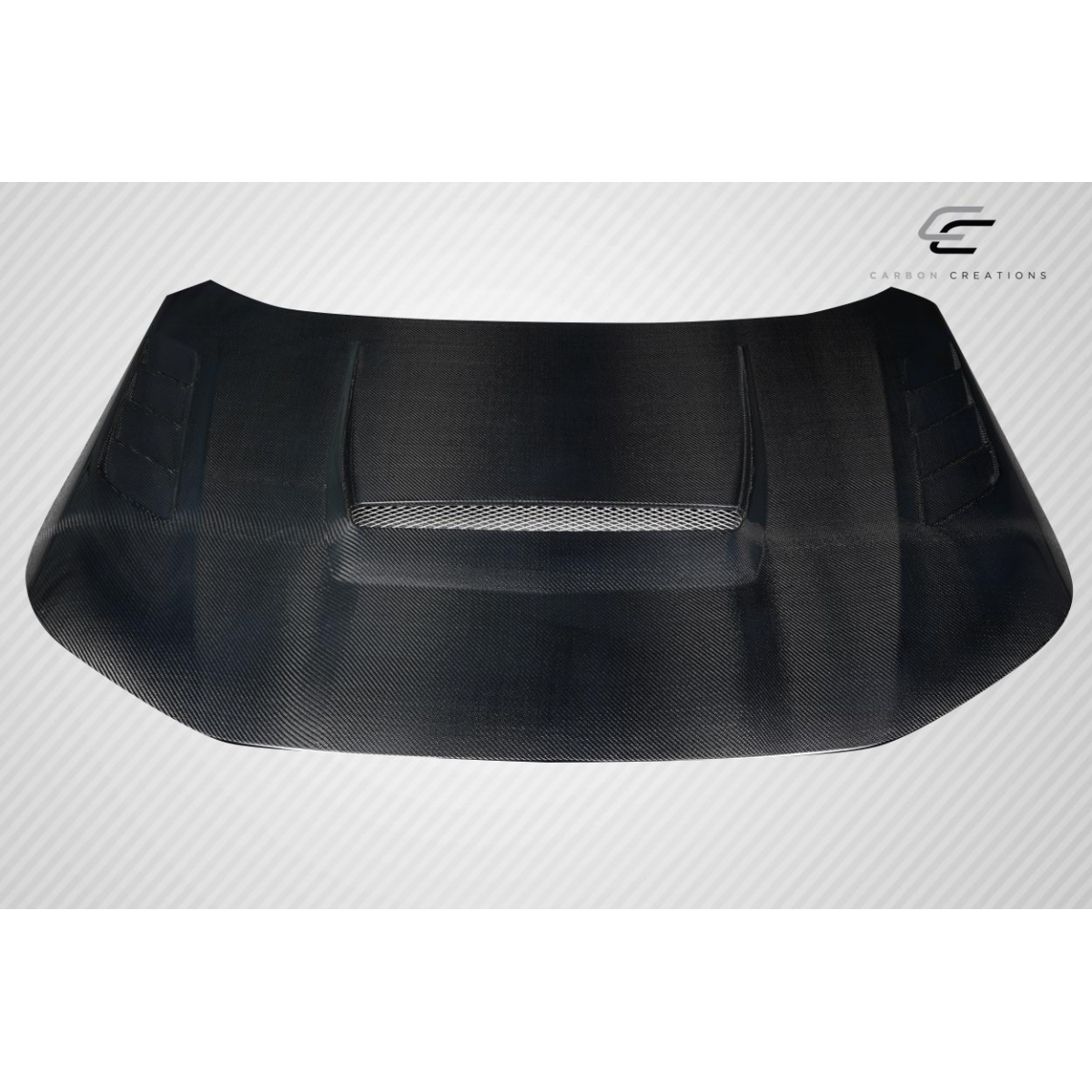 Modify your Honda Civic 2022 with our Exterior/Hoods - Front view of carbon fiber hood at slight angle