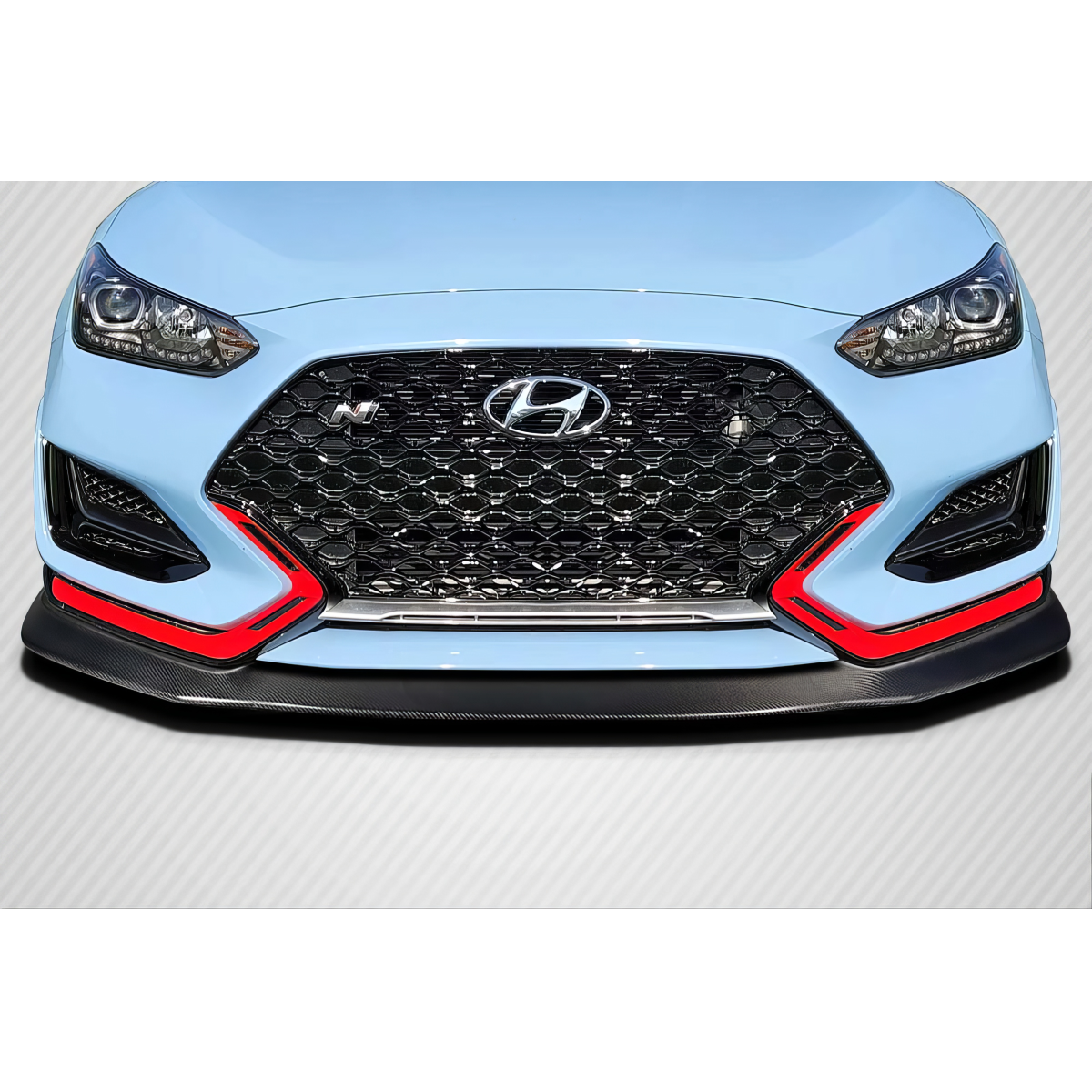 Modify your Hyundai Veloster 2019 with our Exterior/Front Bumpers or Lips - The angle is from the front looking straight on