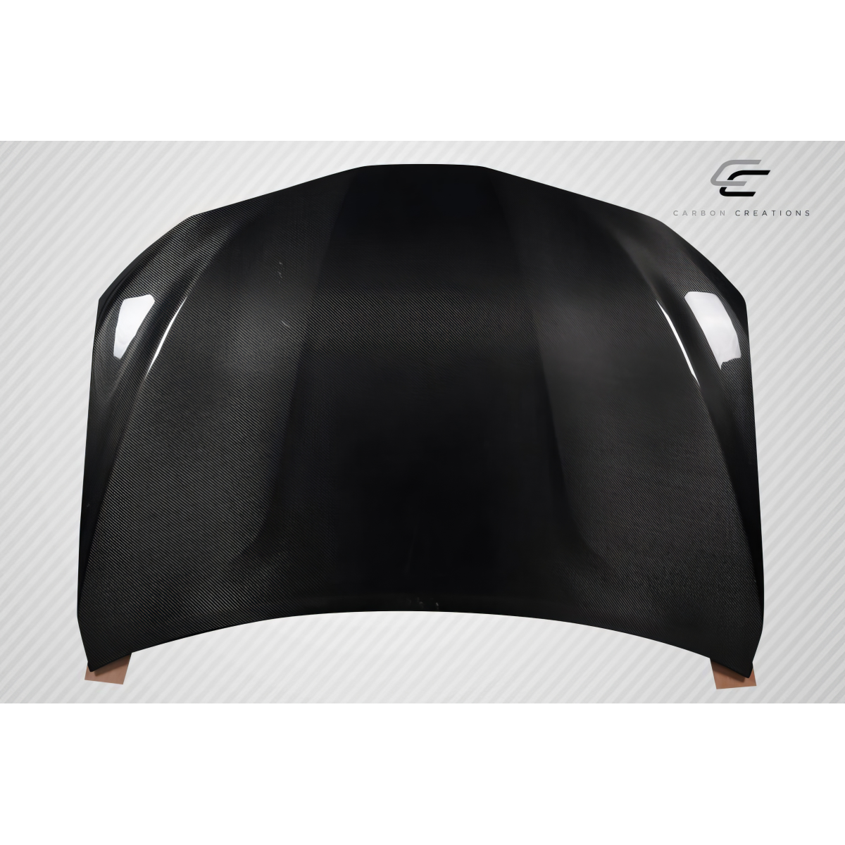 Modify your Toyota Camry 2018 with our Exterior/Hoods - Front view of the carbon fiber hood part