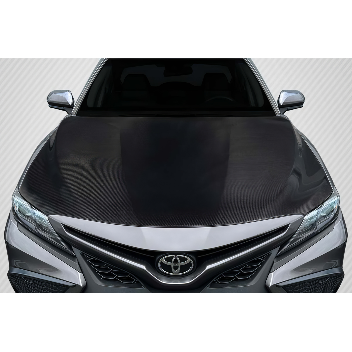 Modify your Toyota Camry 2018 with our Exterior/Hoods - Viewed from the front at a slight downward angle