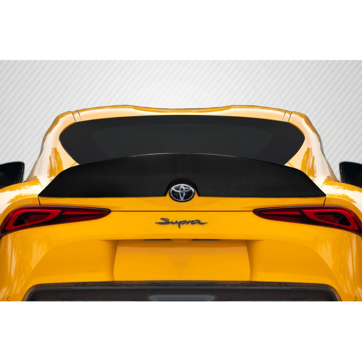 Modify your Toyota Supra 2019 with our Exterior/Wings - Rear view of the car at a straight angle