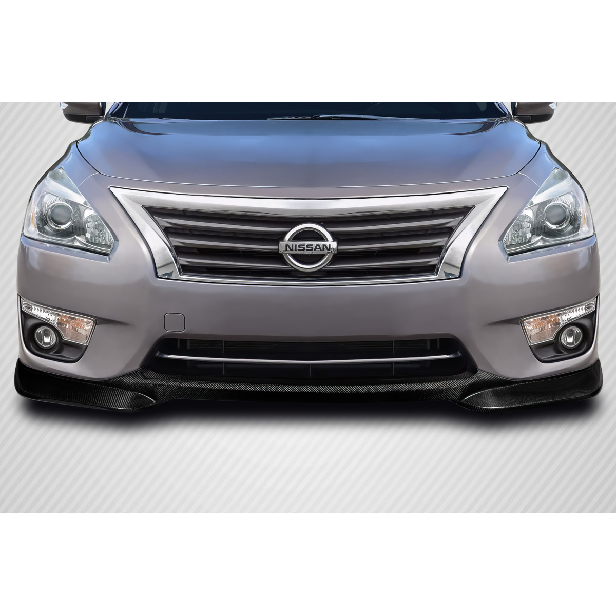 Modify your Nissan Altima 2013 with our Exterior/Front Bumpers or Lips - Front view of carbon fiber front lip spoiler