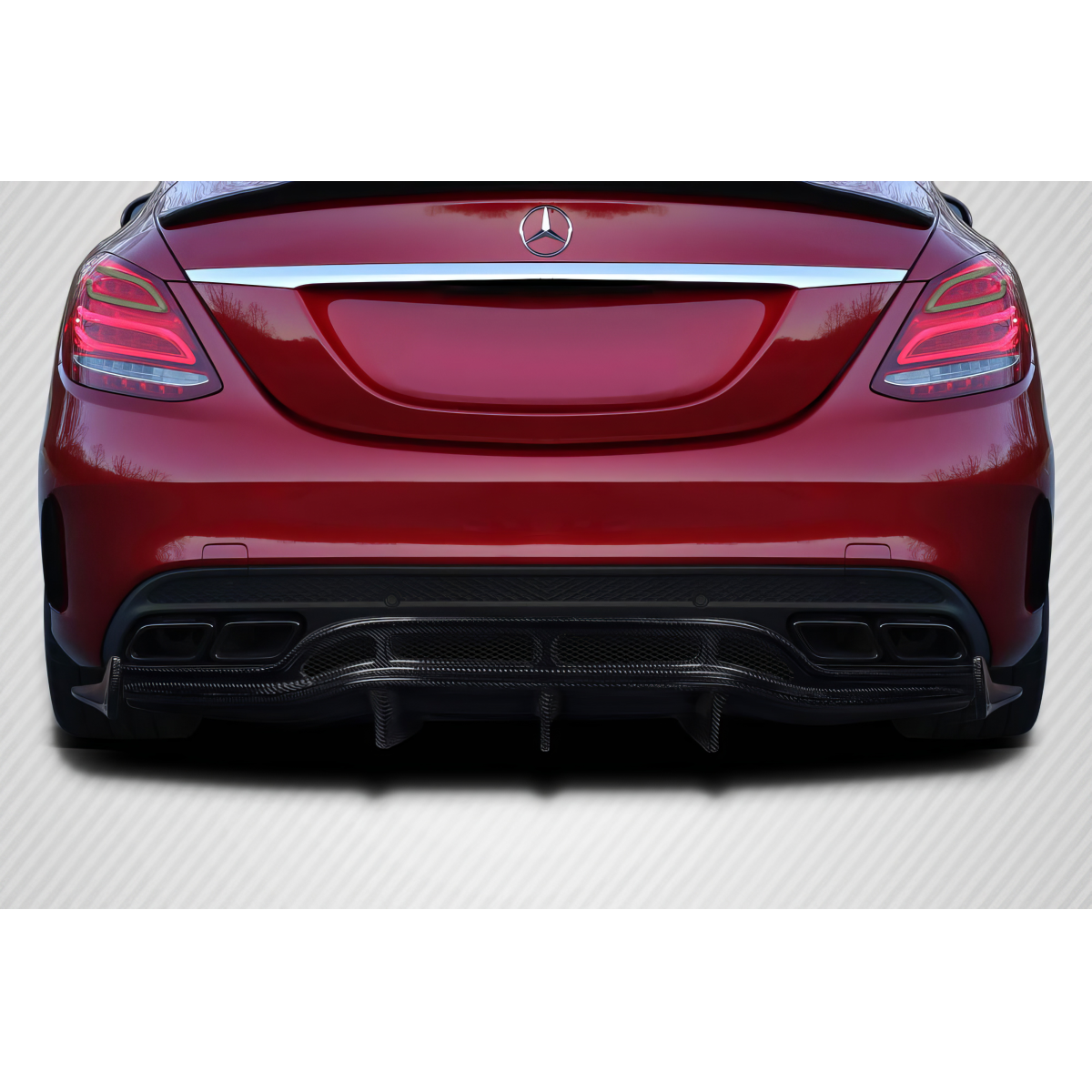 Modify your Mercedes-Benz C300 2015 with our Exterior/Diffusers - Rear view of vehicle at a straight angle