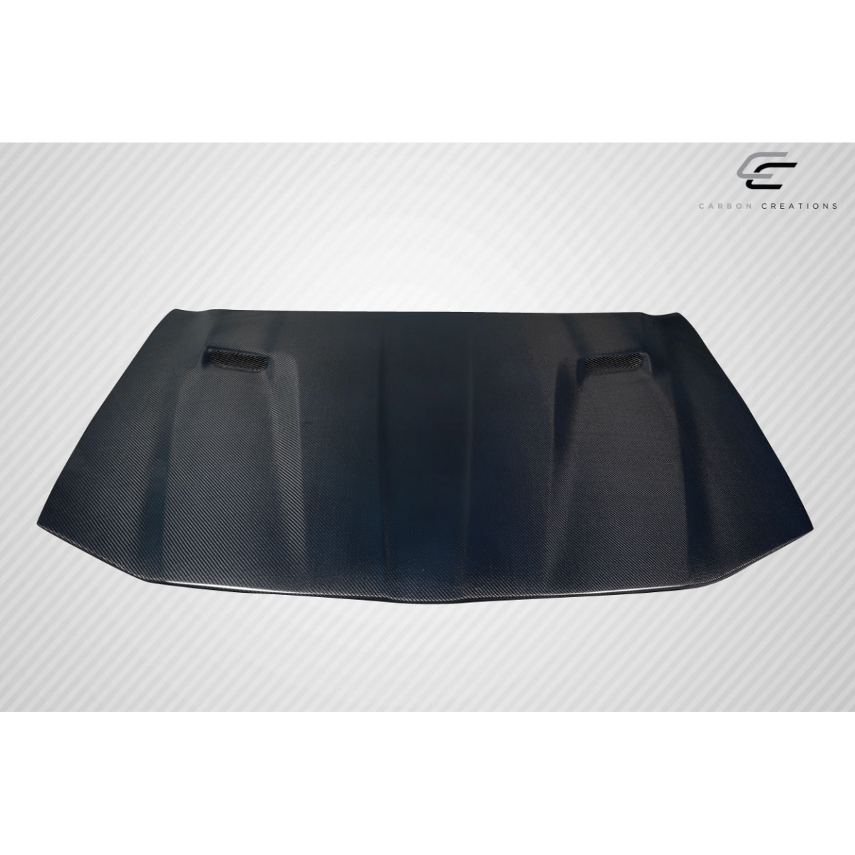 Modify your Chrysler 300 2011 with our Exterior/Hoods - Angled view showcasing the carbon fiber hood