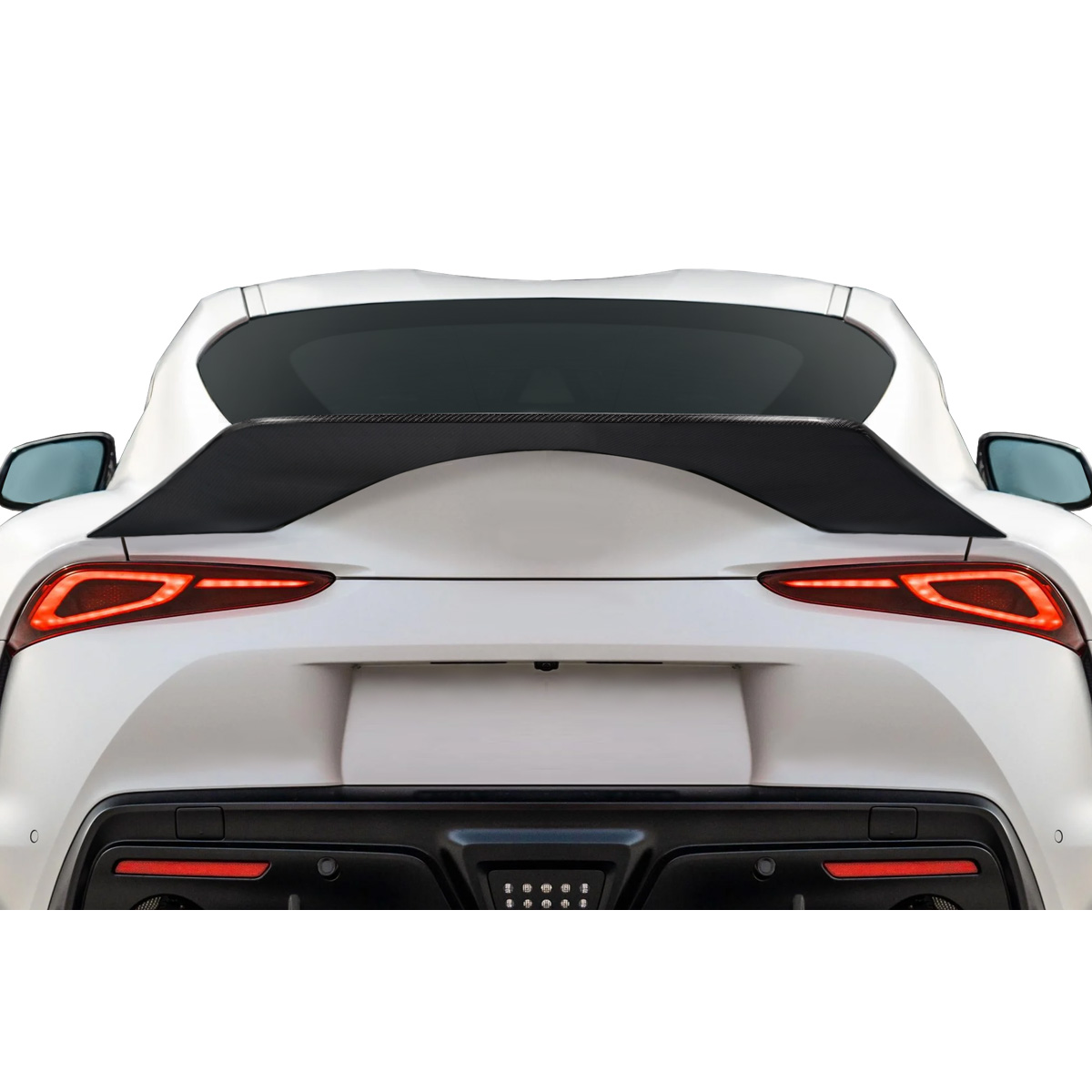 Modify your Toyota Supra 2020 with our Exterior/Wings - Rear view at a slight angle showcasing the spoiler