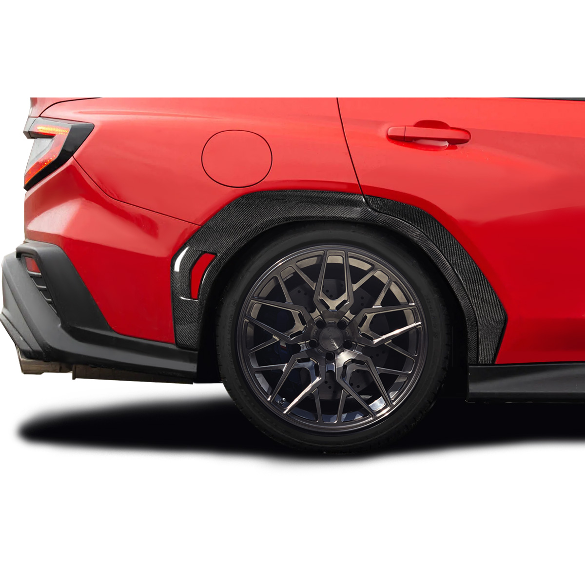 Modify your Subaru WRX 2022 with our Exterior/Fenders - Side view of carbon fiber fenders on Subaru WRX