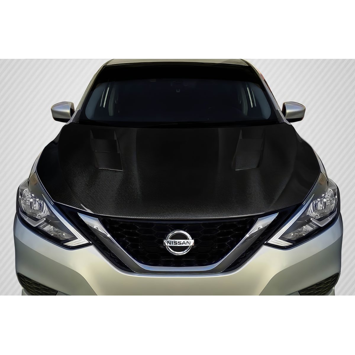 Modify your Nissan Sentra 2016 with our Exterior/Hoods - Front view of hood at a straight angle