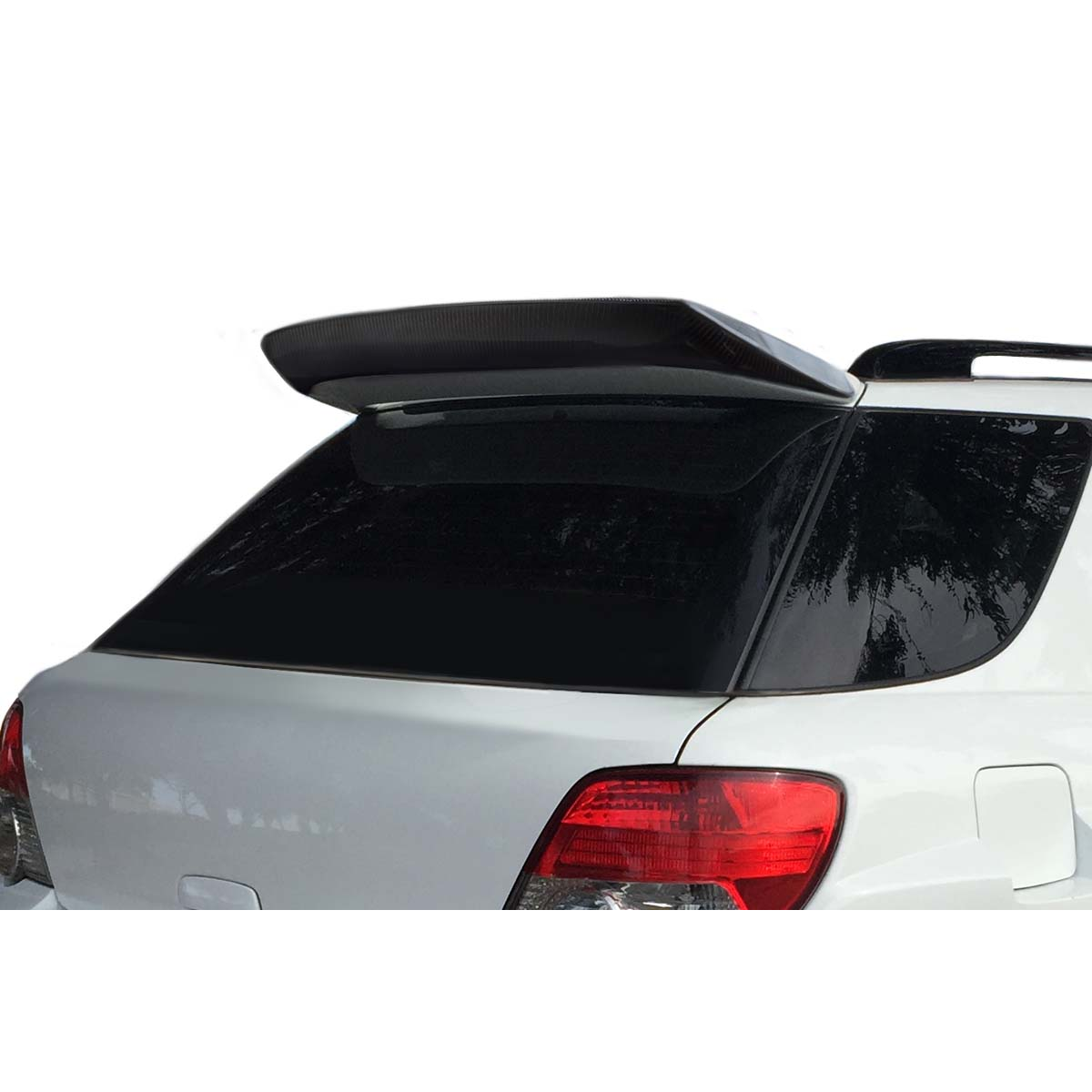 Modify your Subaru Impreza 2002 with our Exterior/Wings - Rear view angle of car spoiler on Subaru Impreza