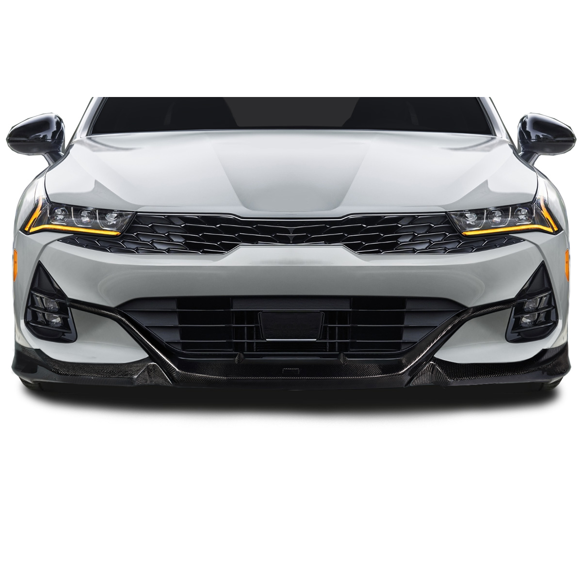 Modify your KIA K5 2021 with our Exterior/Front Bumpers or Lips - Front view of the Kia K5 at eye level