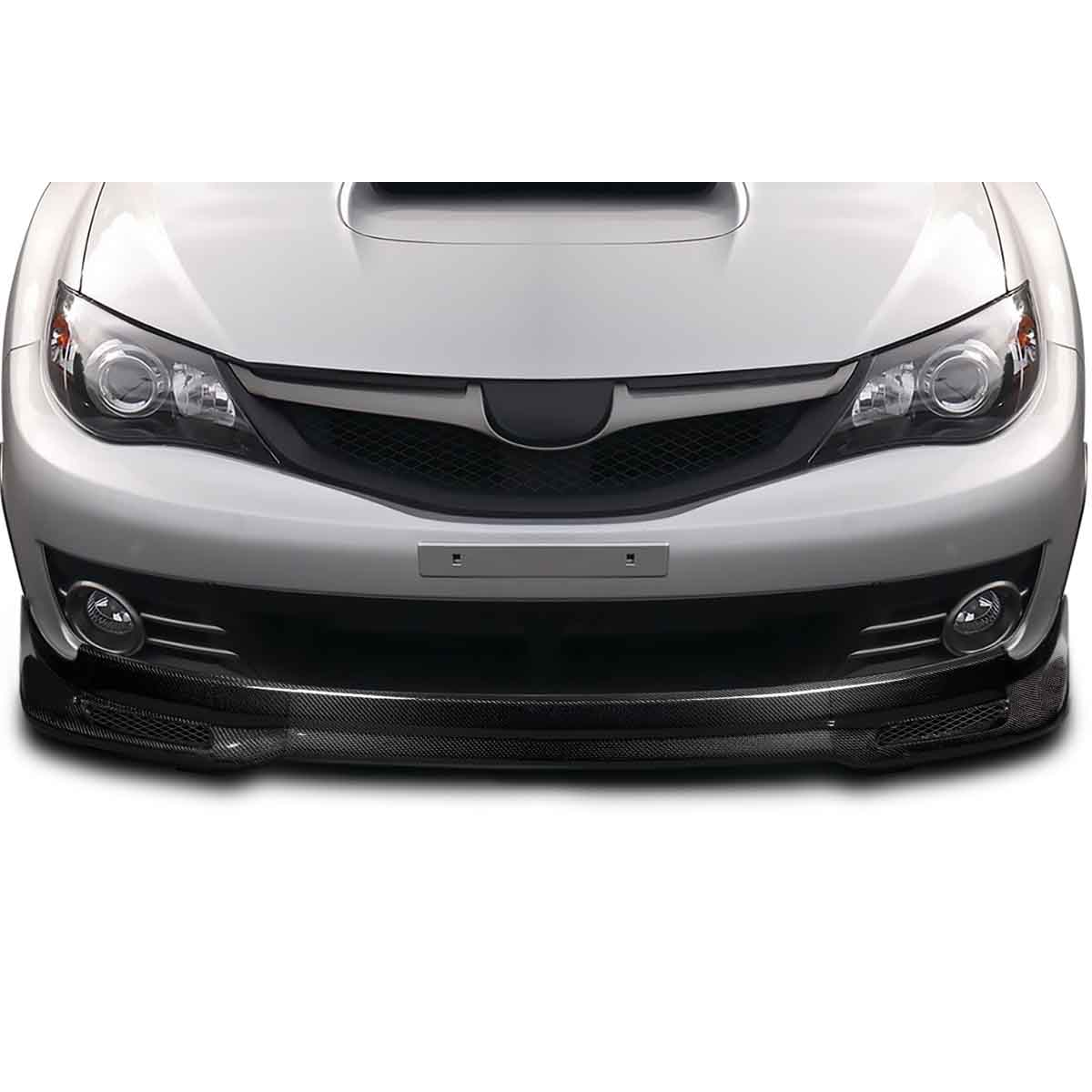 Modify your Subaru Impreza 2008 with our Exterior/Front Bumpers or Lips - Front view at eye level showing carbon fiber lip