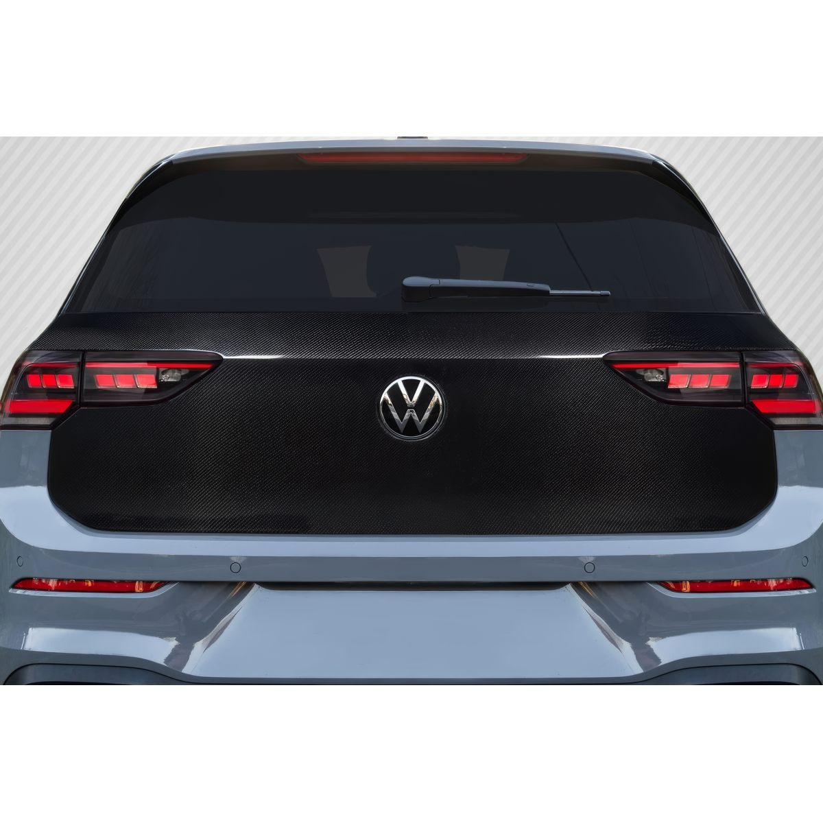 Modify your Volkswagen Golf 2022 with our Exterior/Trunks - Straight on view of rear hatch of vehicle