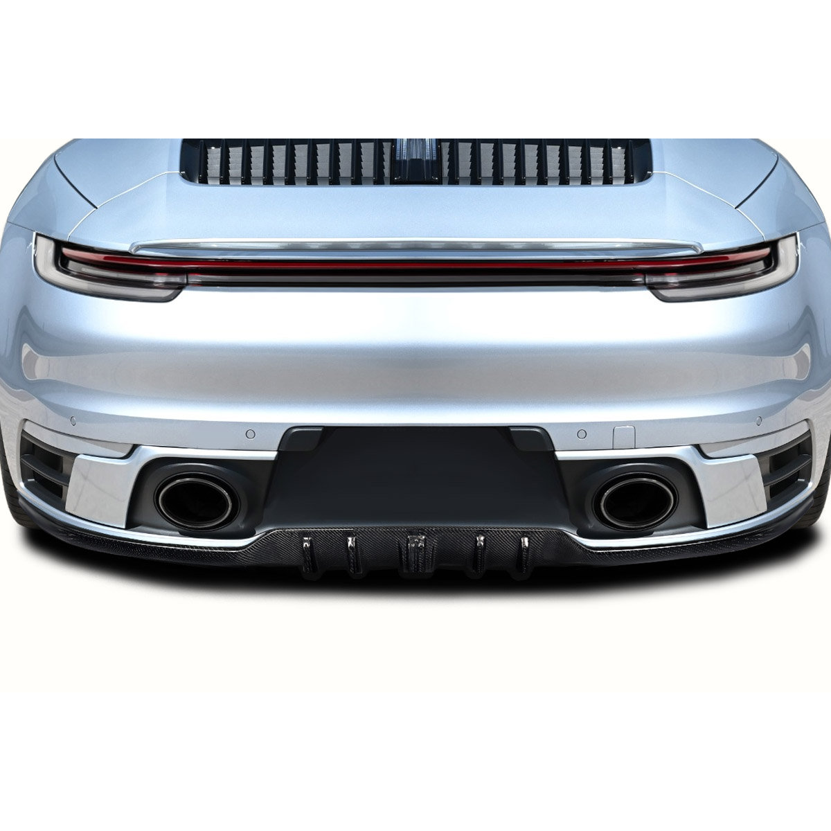 Modify your Porsche 911 2020 with our Exterior/Diffusers - Rear view of the Porsche at a straight angle