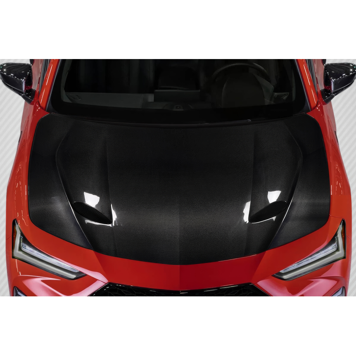 Modify your Acura TLX 2021 with our Exterior/Hoods - Top down view of the hood at a flat angle