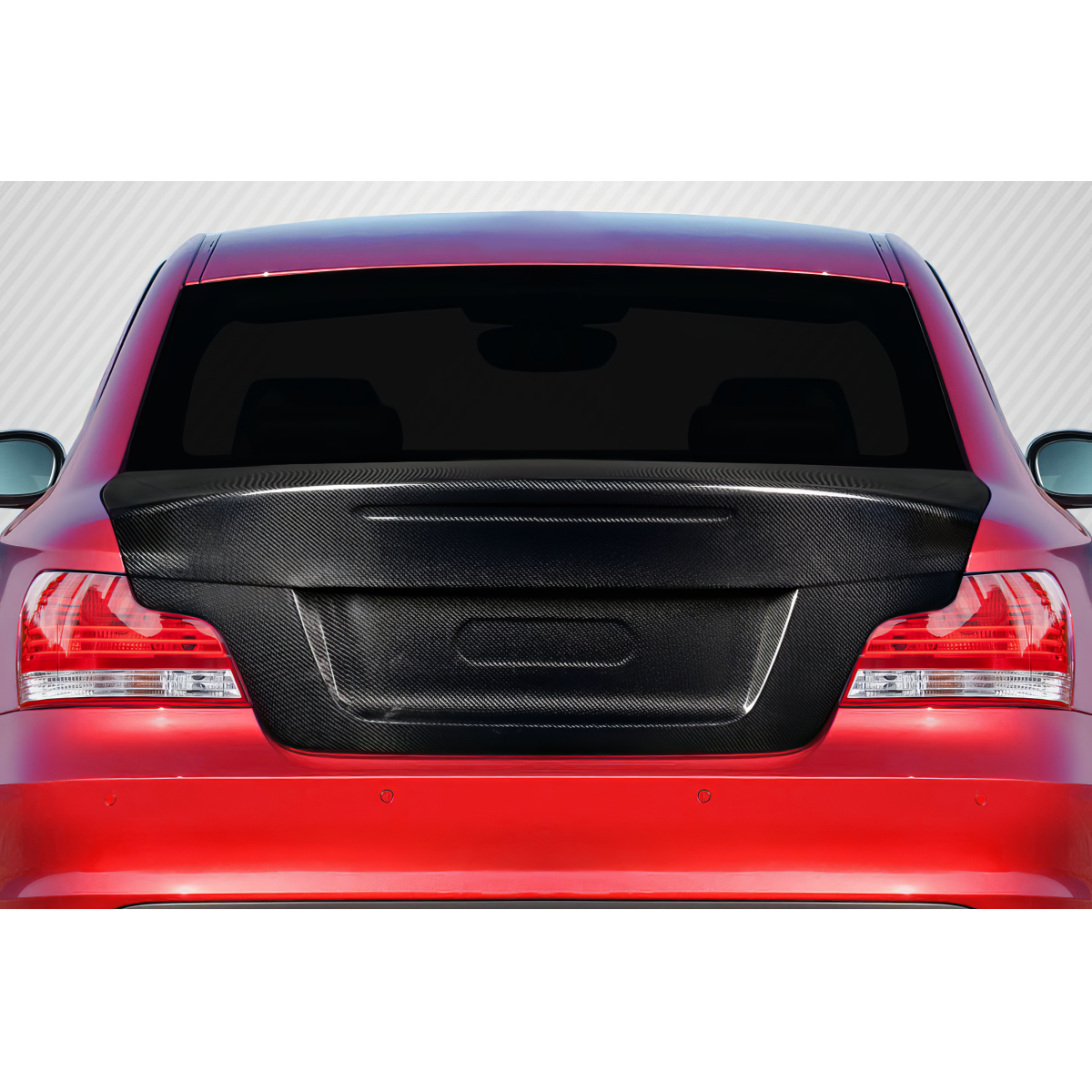 Modify your BMW 1-Series 2008 with our Exterior/Trunks - Rear view angle of a trunk lid