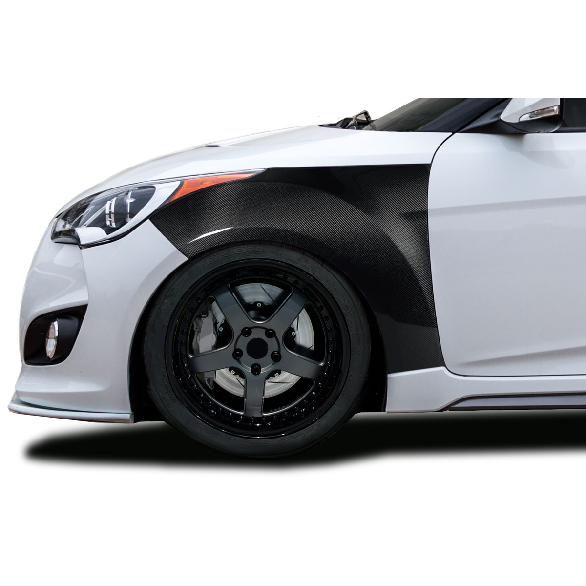 Modify your Hyundai Veloster 2012 with our Exterior/Fenders - Angle showing front left fender of vehicle