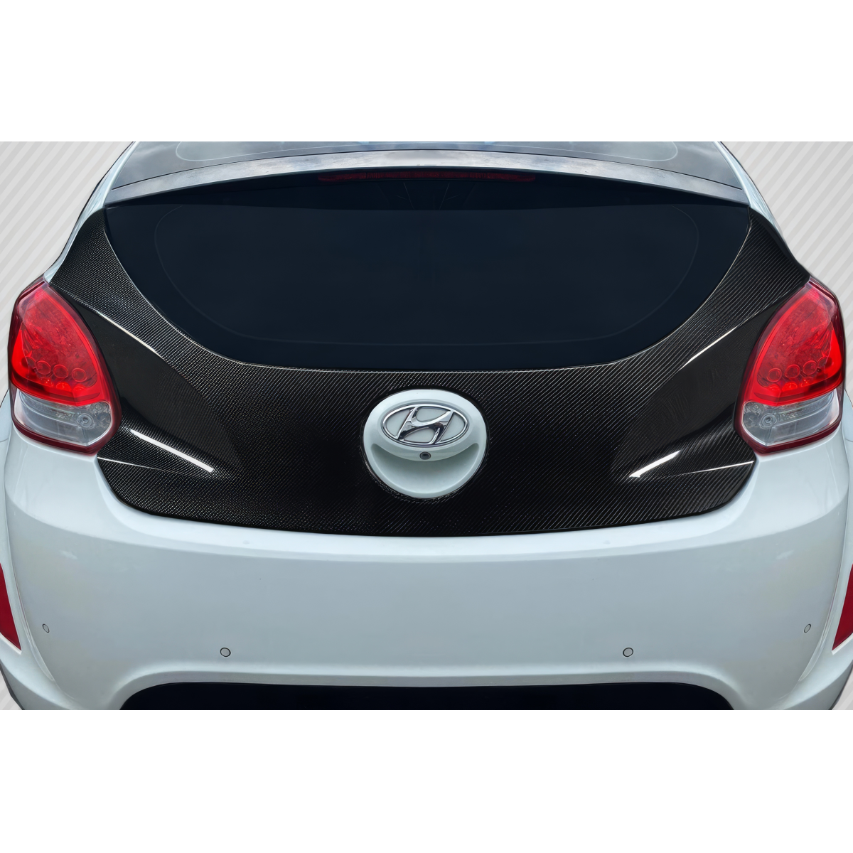 Modify your Hyundai Veloster 2012 with our Exterior/Trunks - Rear view of vehicle showing hatch at slight angle