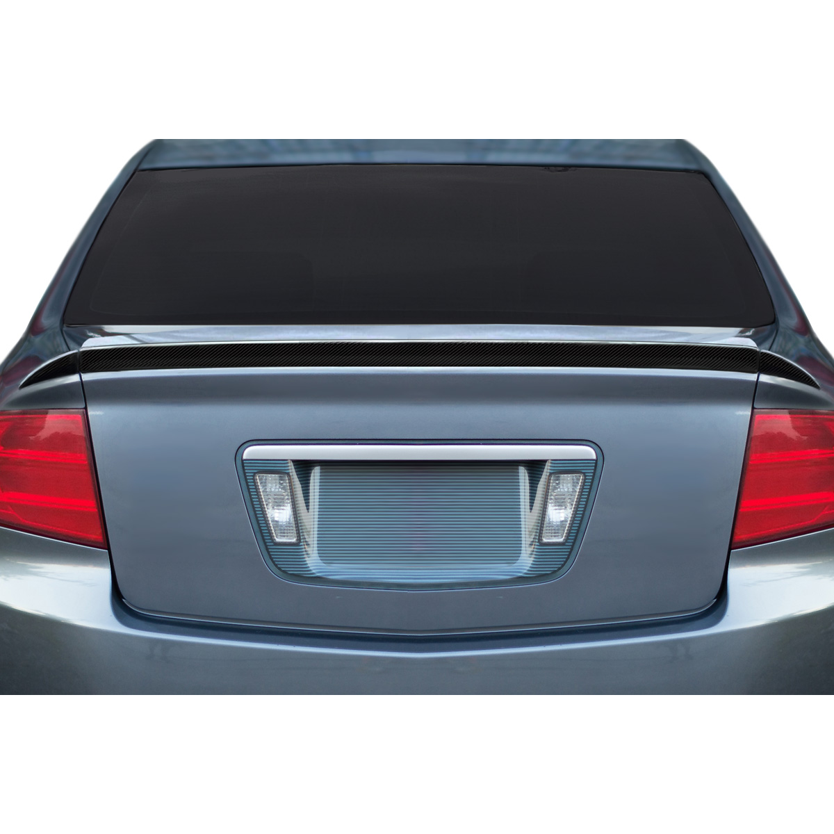 Modify your Acura TL 2004 with our Exterior/Wings - Rear view angle of vehicle with spoiler