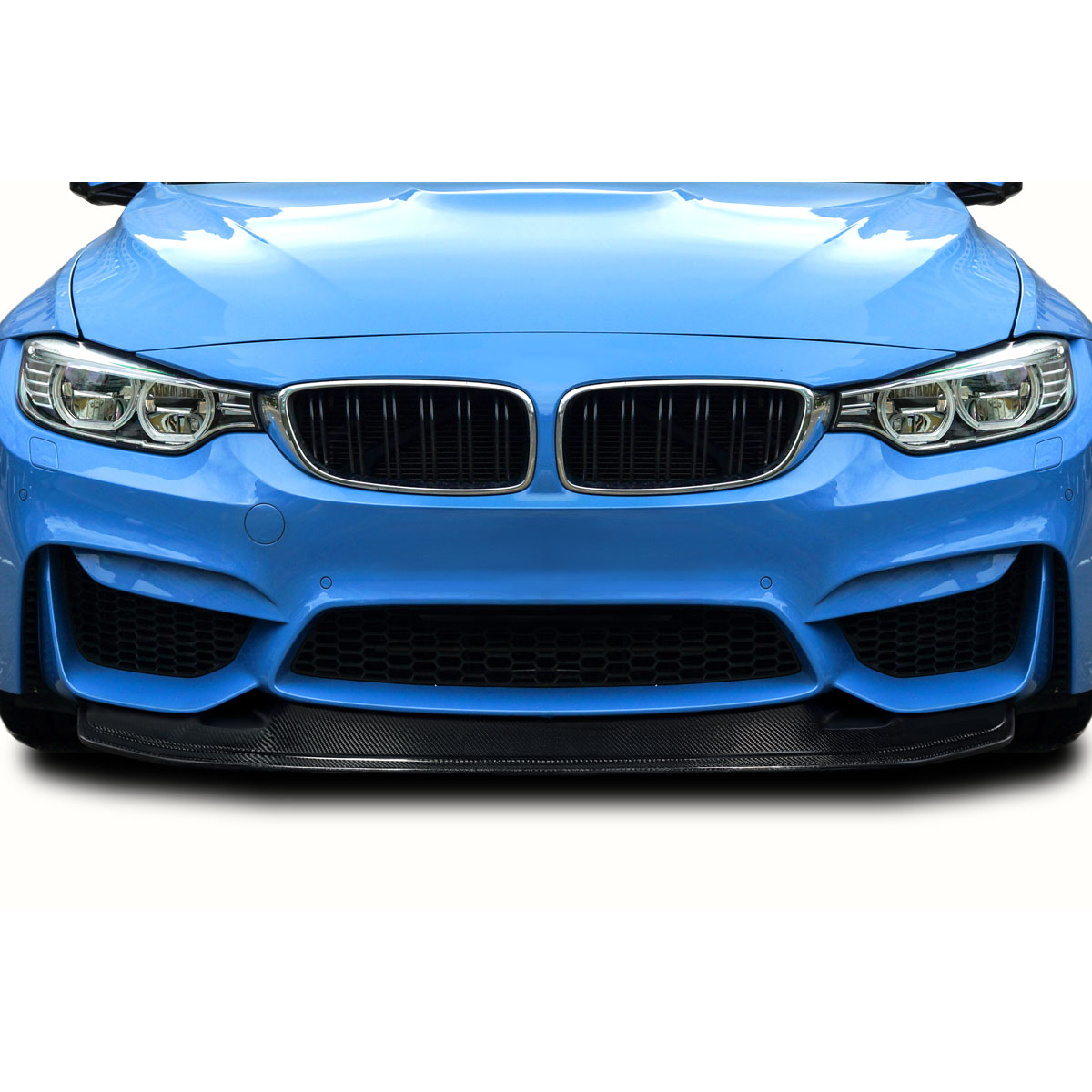 Modify your BMW M3 2014 with our Exterior/Front Bumpers or Lips - Front view of a BMW M3 from a low angle