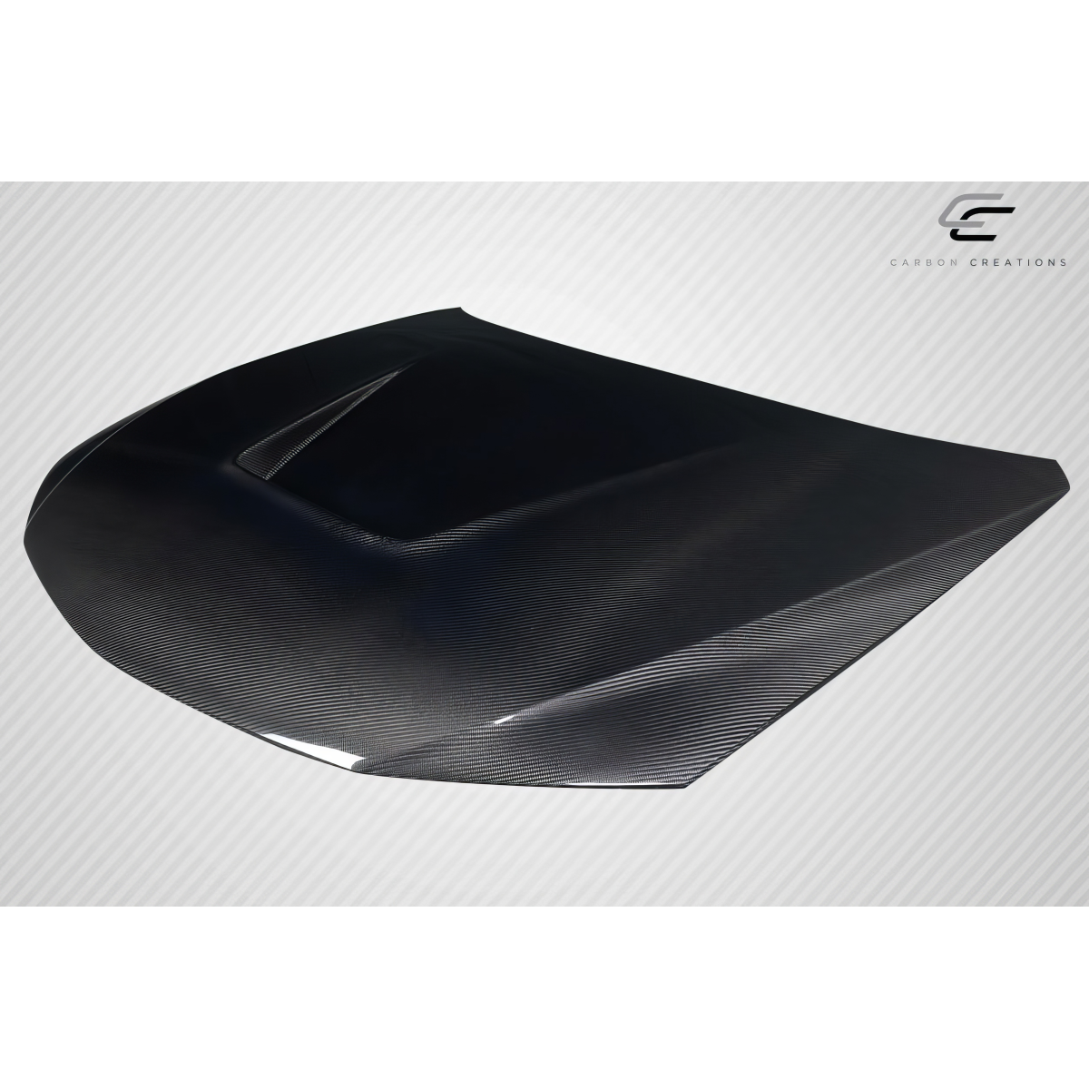 Modify your Subaru Impreza 2008 with our Exterior/Hoods - Angled view showing the carbon fiber design details