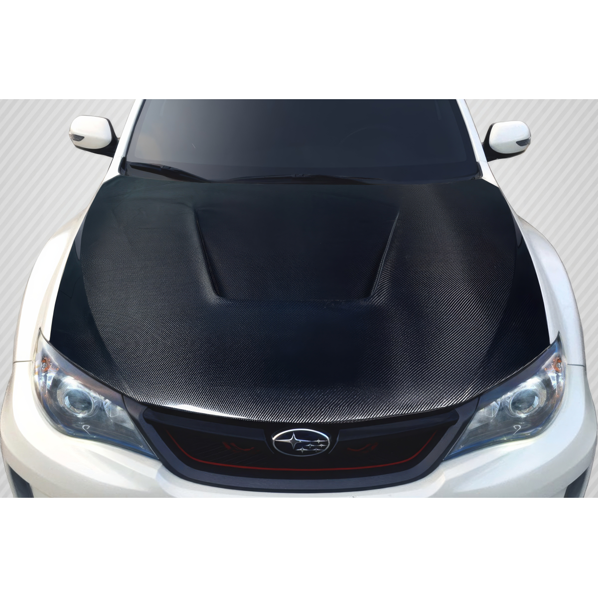 Modify your Subaru Impreza 2008 with our Exterior/Hoods - Front view of vehicle hood at slight angle