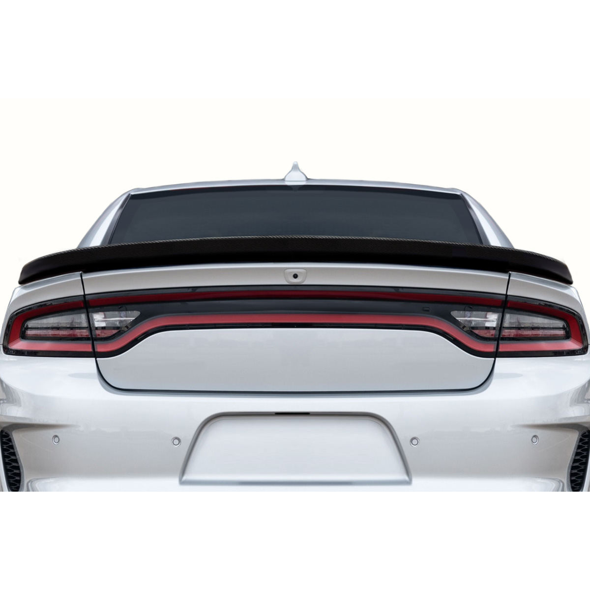 Modify your Dodge Charger 2015 with our Exterior/Wings - Rear view angle of the Dodge Charger spoiler