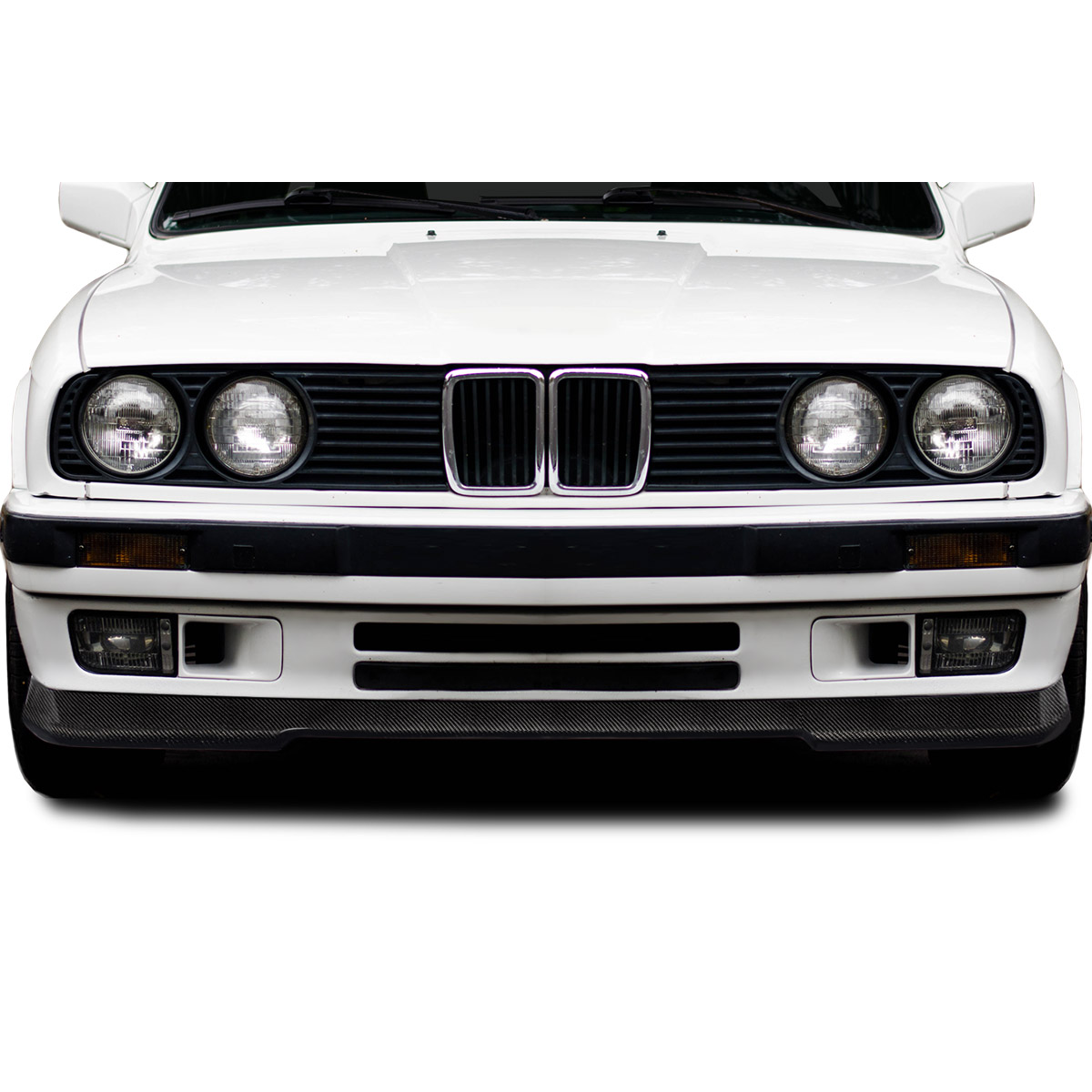 Modify your BMW 3-Series 1984 with our Exterior/Front Lips - Front view of the BMW 3 Series vehicle