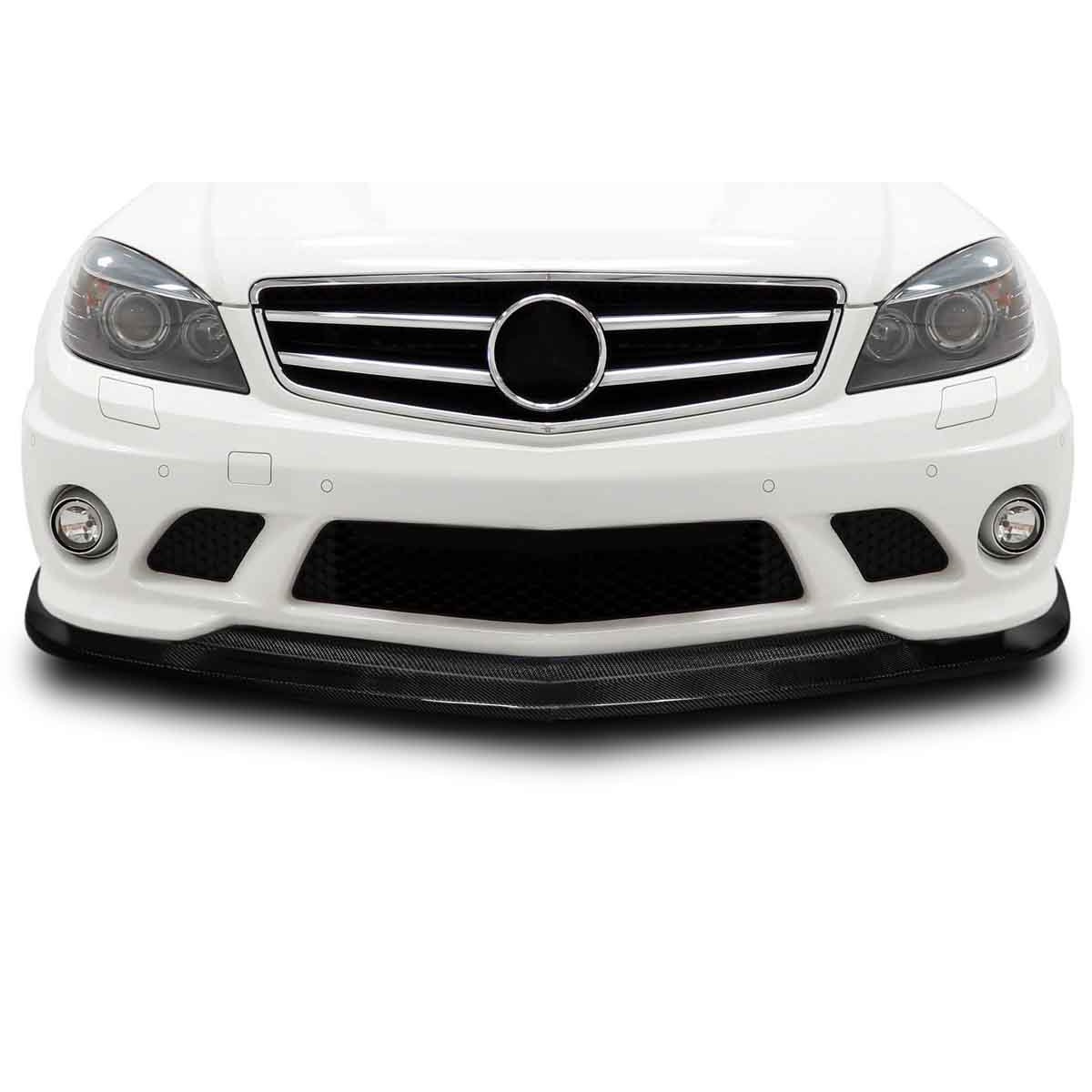 Modify your Mercedes-Benz C300 2008 with our Exterior/Front Bumpers or Lips - Front view of carbon fiber front lip spoiler