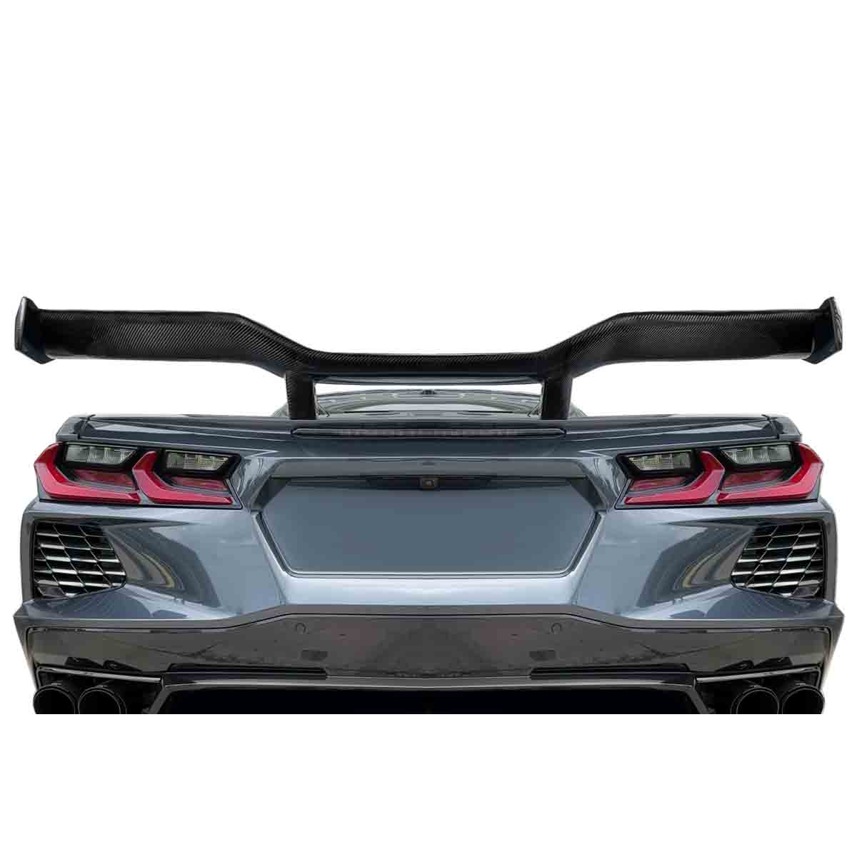 Modify your Chevrolet Corvette 2020 with our Exterior/Wings - Image shows rear view at a straight angle