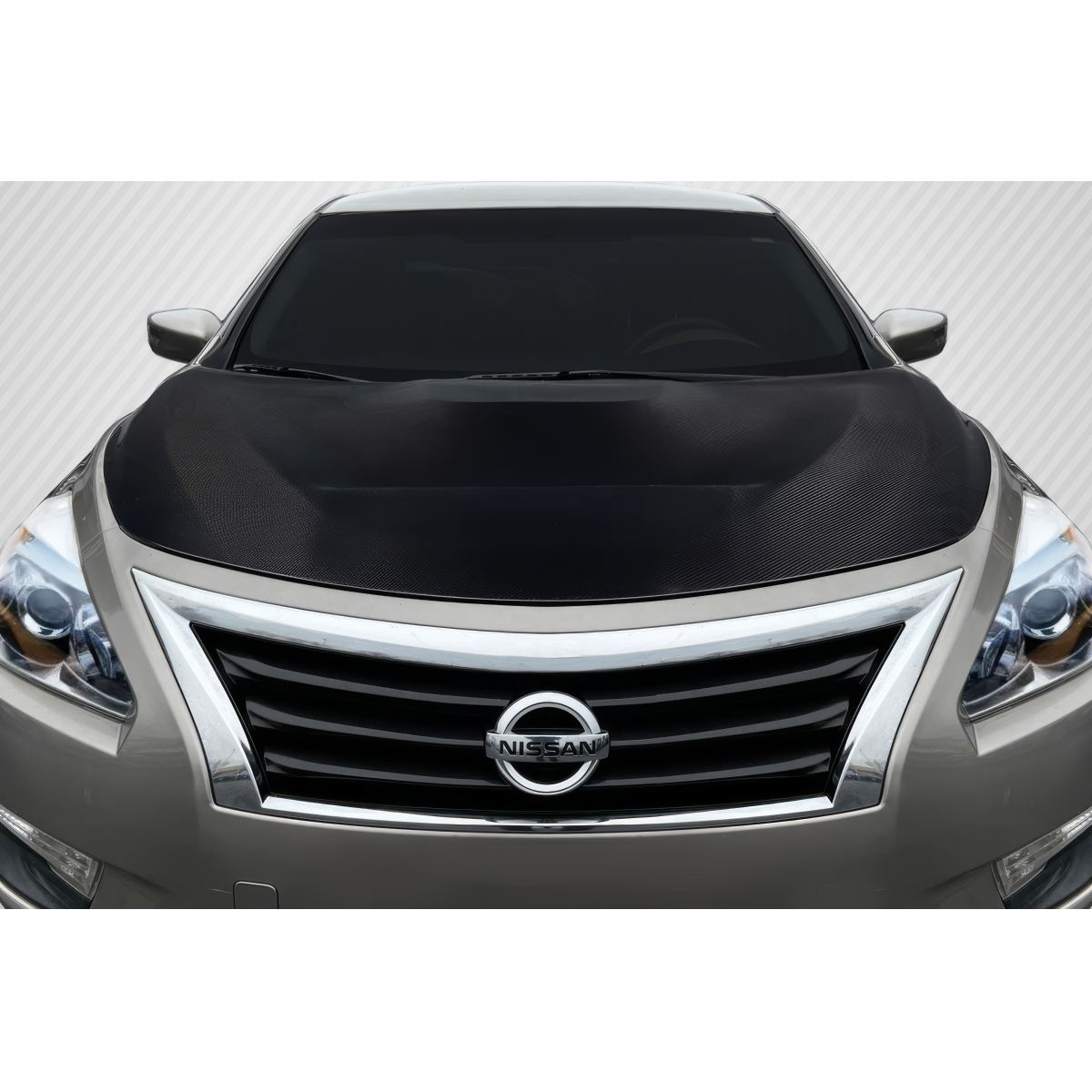 Modify your Nissan Altima 2013 with our Exterior/Hoods - Front view of carbon fiber hood at zero angle