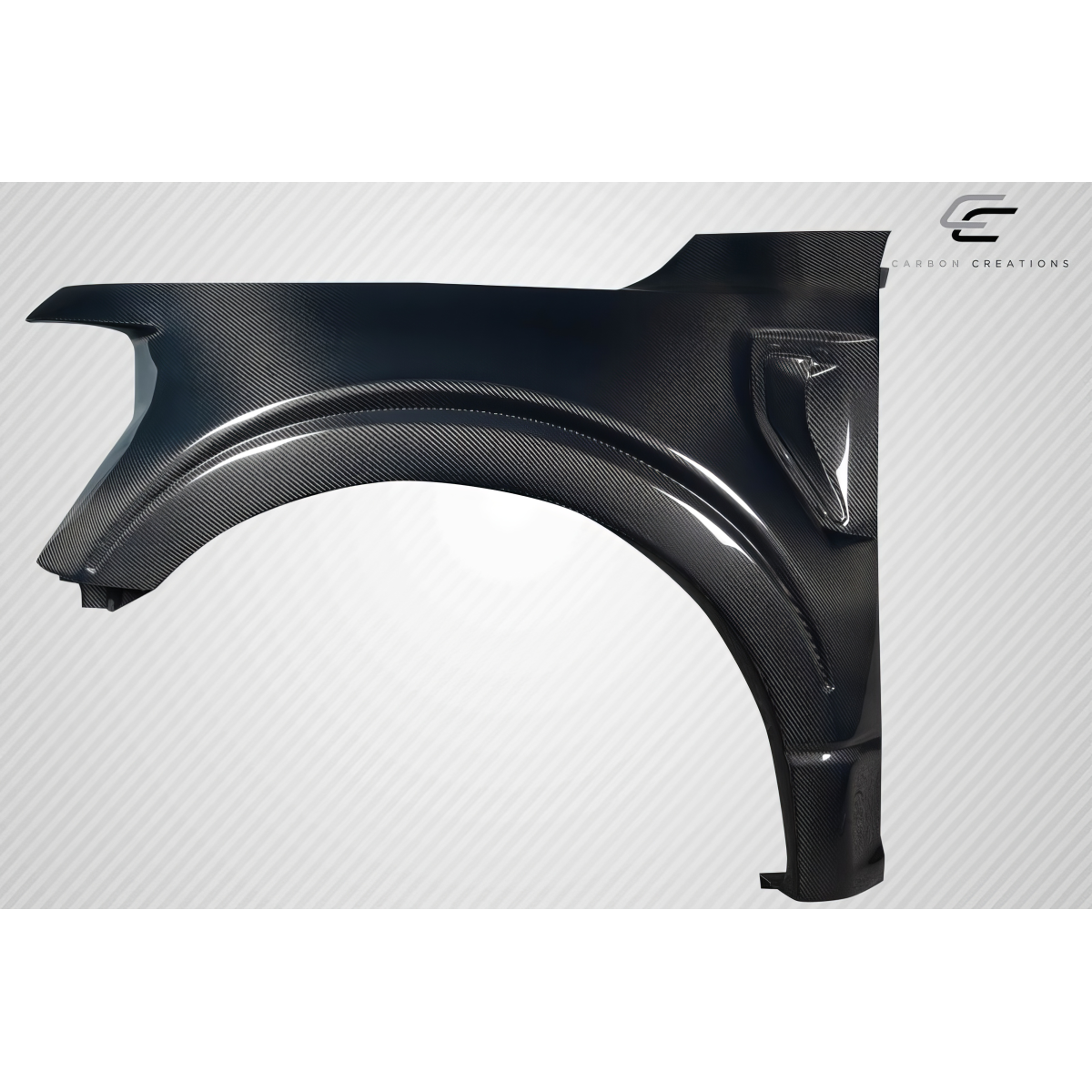 Modify your Ford F-150 2021 with our Exterior/Fenders - Side view angle of a carbon fiber fender