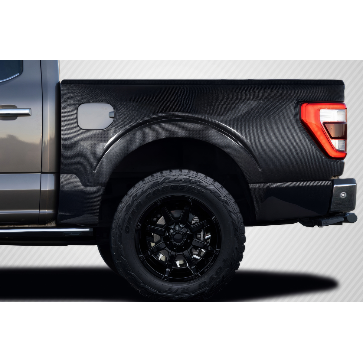 Modify your Ford F-150 2021 with our Exterior/Rear Bumpers or Lips - The image shows a side view of the truck part