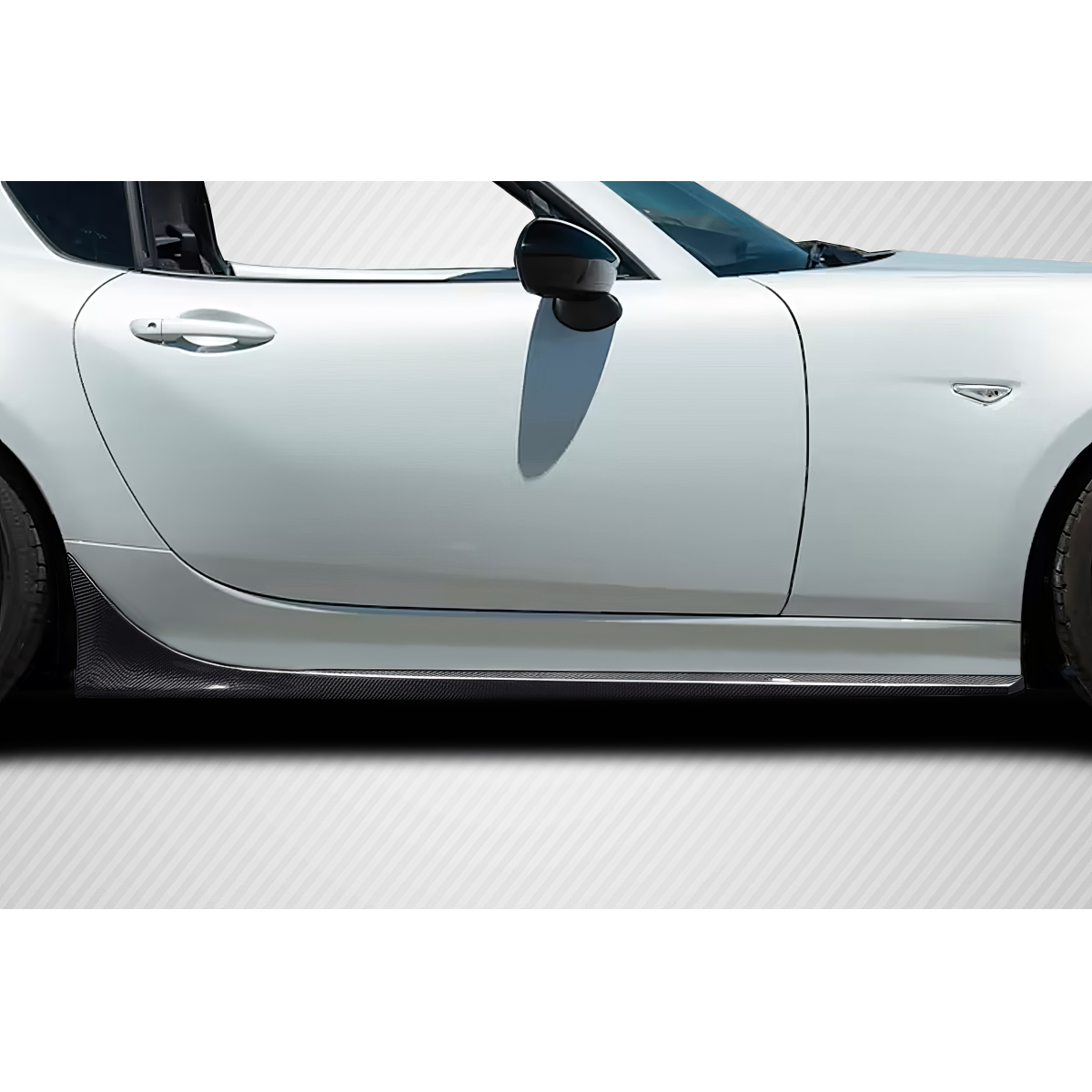 Modify your Mazda Miata 2016 with our Exterior/Side Skirts - Side angle view of exhaust panel on vehicle