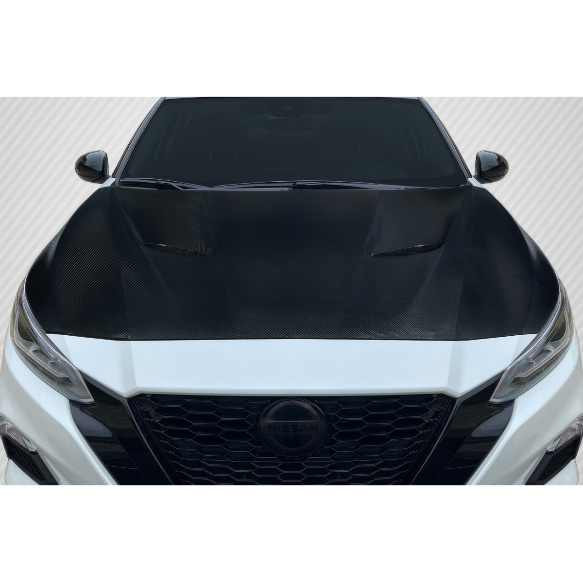 Modify your Nissan Altima 2019 with our Exterior/Hoods - Top down view of carbon fiber hood