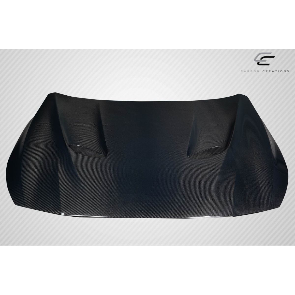 Modify your Nissan Altima 2019 with our Exterior/Hoods - Top down view showing carbon fiber hood design