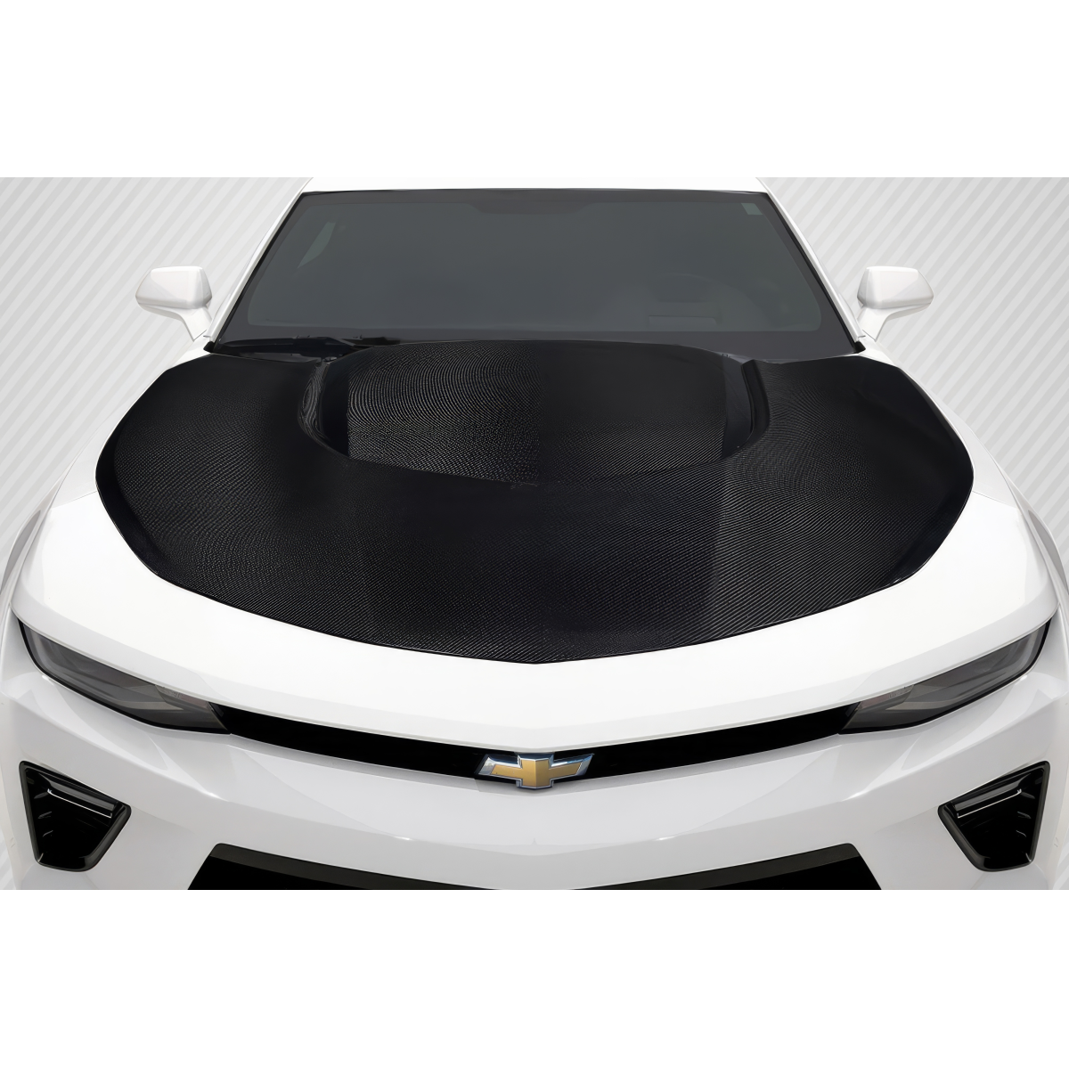 Modify your Chevrolet Camaro 2017 with our Exterior/Hoods - Top down view of hood at a slight angle