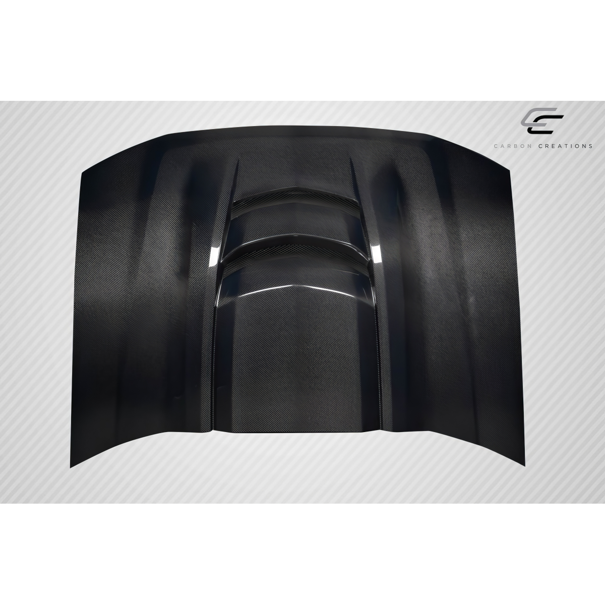 Modify your Chevrolet Trailblazer 2002 with our Exterior/Hoods - Top down view of a carbon fiber hood