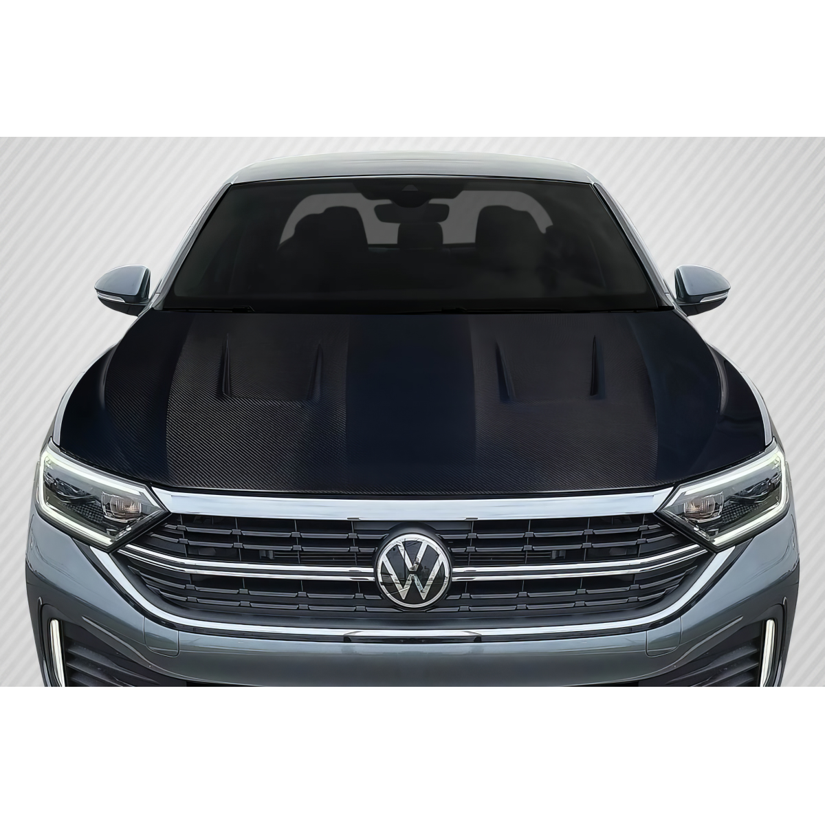 Modify your Volkswagen Jetta 2019 with our Exterior/Hoods - Frontal view of Volkswagen Jetta hood part