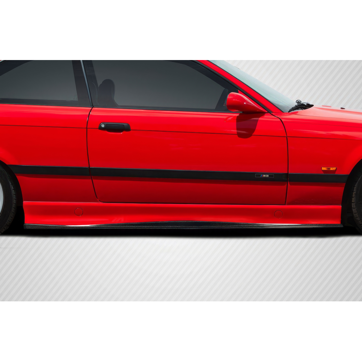 Modify your BMW M3 1992 with our Exterior/Other Exterior - Profile view of side skirt on vehicle