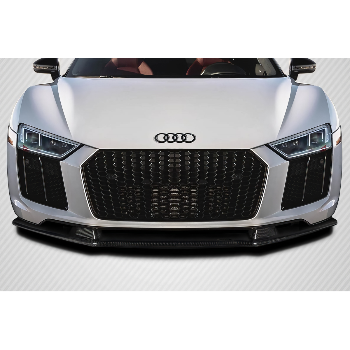 Modify your Audi R8 2017 with our Exterior/Front Bumpers or Lips - Front view of Audi R8 showing front lip angle