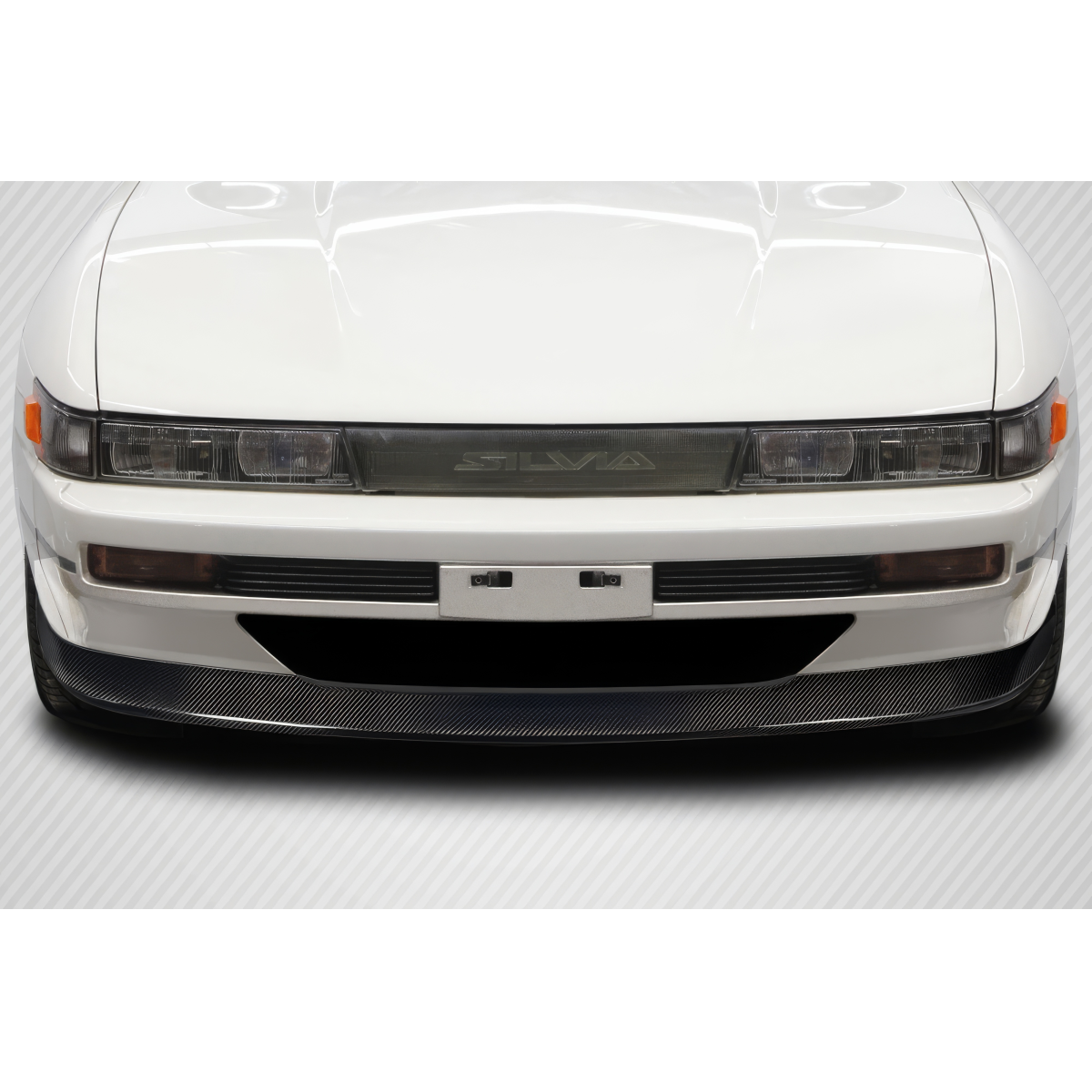 Modify your Nissan Silvia 1989 with our Exterior/Front Bumpers or Lips - Frontal view of vehicle part at 0 degrees angle