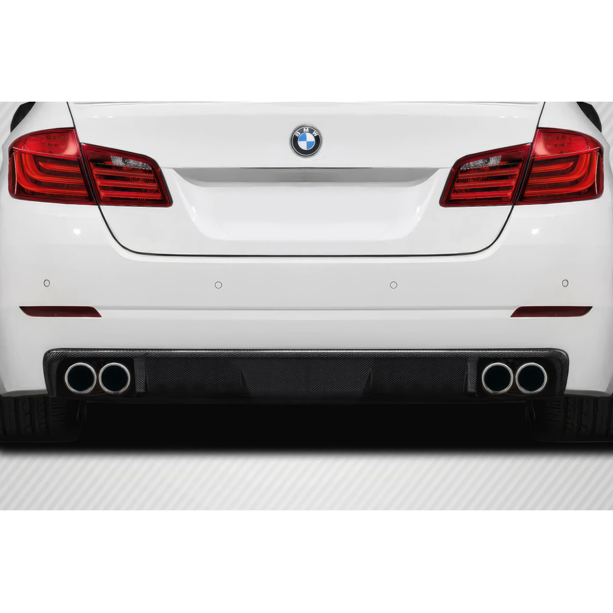 Modify your BMW 5-Series 2011 with our Exterior/Diffusers - Rear view of car at low angle