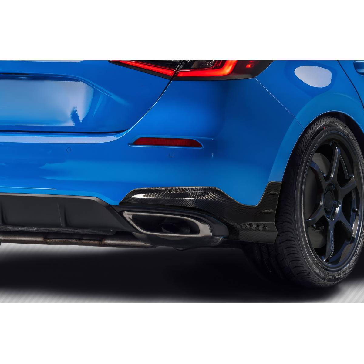 Modify your Honda Civic 2022 with our Exterior/Rear Bumpers or Lips - Viewed from the side at a slight angle