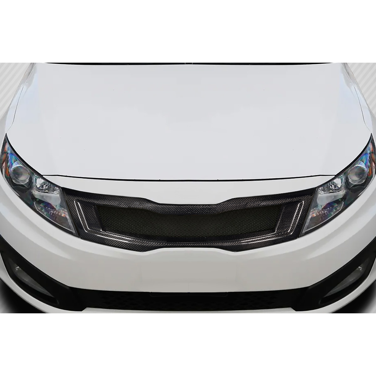 Modify your KIA Optima 2011 with our Exterior/Grilles - Front view of vehicle grille at eye level angle