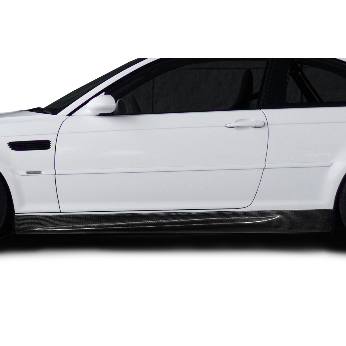 Modify your BMW M3 2001 with our Exterior/Side Skirts - Side angle view of car showing side skirt part