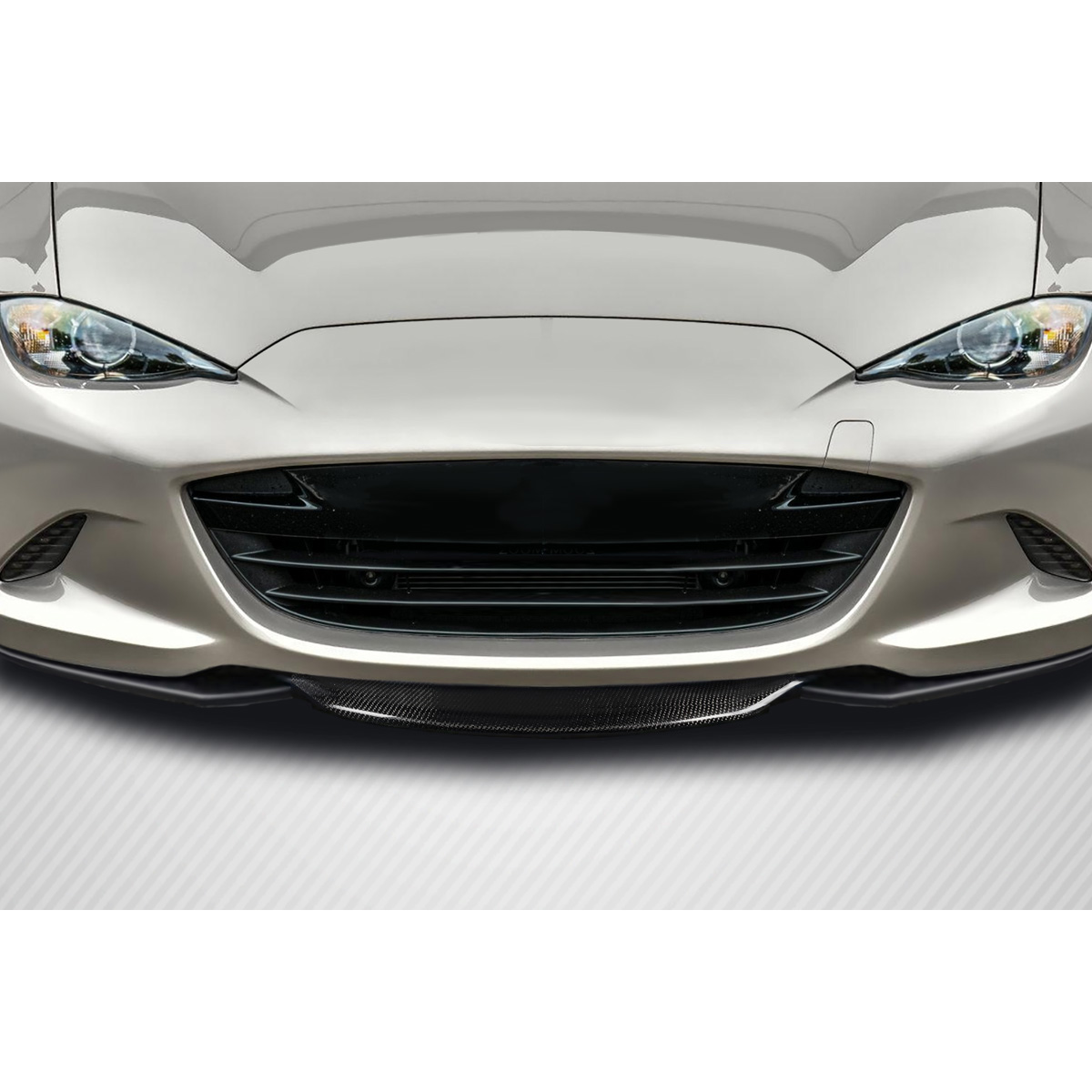 Modify your Mazda Miata 2016 with our Exterior/Front Bumpers or Lips - Front view of the lip spoiler at eye level