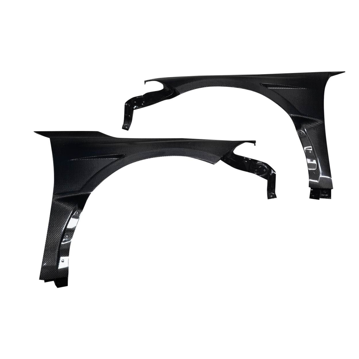 Modify your Honda Civic 2023 with our Exterior/Fenders - Front angle view of the carbon fiber fenders