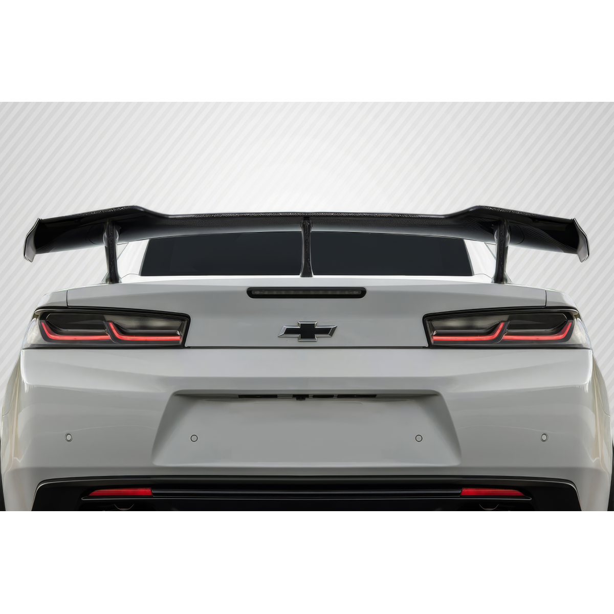 Modify your Chevrolet Camaro 2016 with our Exterior/Wings - Rear view from slightly above the car angle