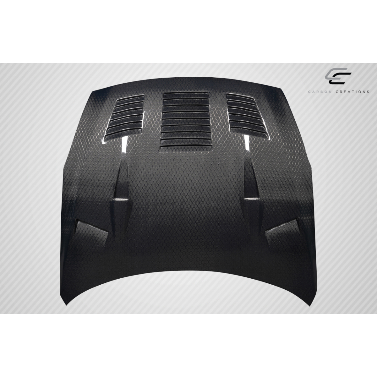 Modify your Nissan GT-R 2009 with our Exterior/Hoods - Top view of a carbon fiber hood