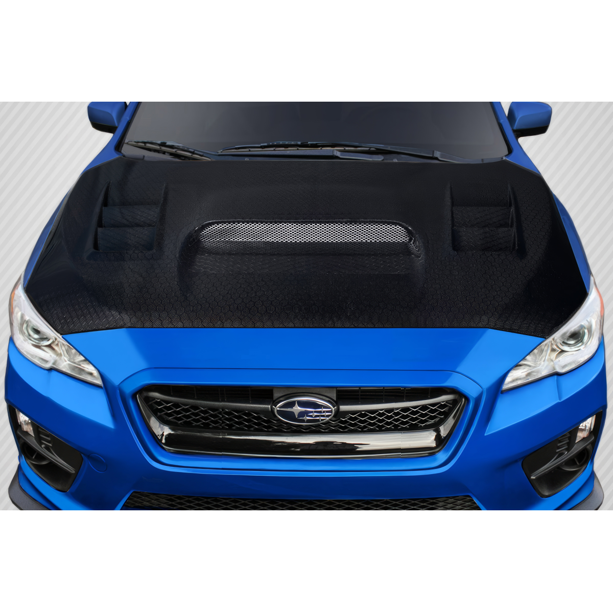 Modify your Subaru WRX 2015 with our Exterior/Hoods - Top angle view of the carbon fiber hood